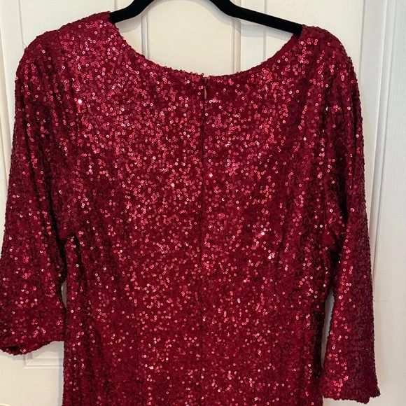 Jessica Howard Sparkling Burgundy Sequin Dress - Picture 4 of 7